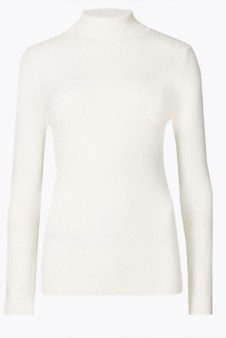 Cream Turtle Neck Ribbed Top