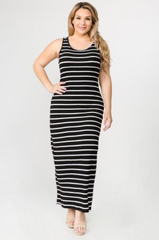 Striped Plus Size Maxi Dress