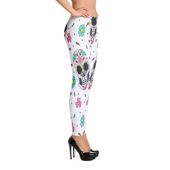 Floral Skull Print Leggings