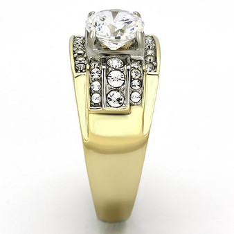 Men Stainless Steel Cubic Zirconia Rings TK736