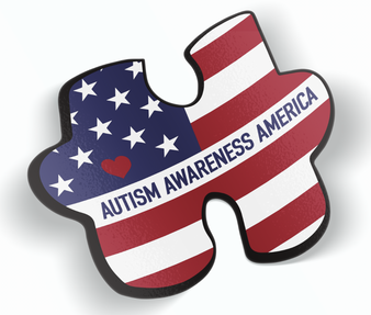 Autism Awareness America Flag Puzzle Piece Decal