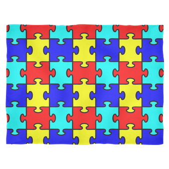 Autism Puzzle Pieces SOFT Fleece Blanket