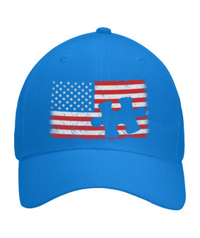 Autism American Flag Puzzle Piece Hats