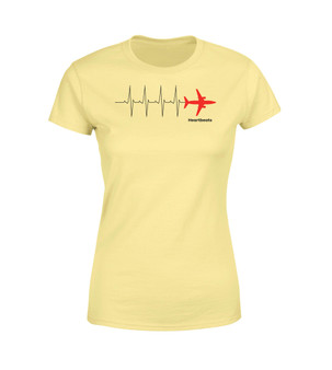 Aviation Heartbeats Designed Women T-Shirts