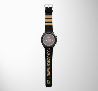 Customizable NAME & Special Pilot Epaulette (4,3,2 Lines) Samsung & Huawei Watch Bands