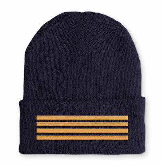 Pilot Epaulette (Golden) 4 Lines Embroidered Beanies