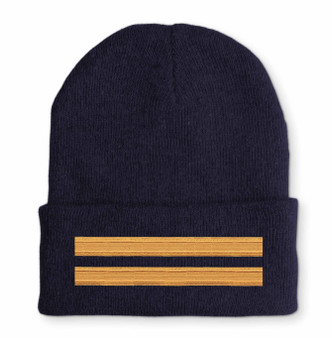 Pilot Epaulette (Golden) 2 Lines Embroidered Beanies