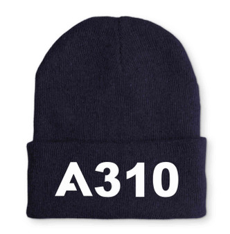 A310 Flat Text Embroidered Beanies