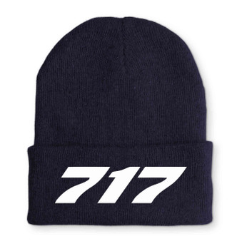 717 Flat Text Embroidered Beanies