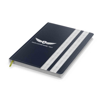 Customizable Name & Special "SILVER" Pilot Epaulettes Designed Notebooks