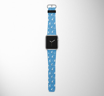 Seamless Seagulls Designed Leather Apple Watch Straps