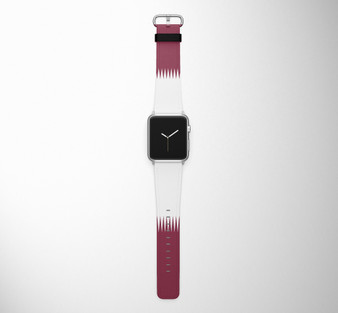 Qatar Flag Designed Leather Apple Watch Straps