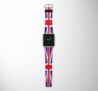UK Flag Designed Leather Apple Watch Straps