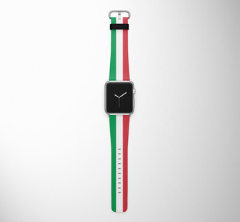 Italy Flag Designed Leather Apple Watch Straps