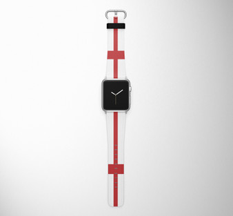 England Flag Designed Leather Apple Watch Straps