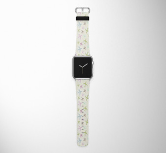 Seamless 3D Airplanes Designed Leather Apple Watch Straps