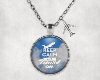 Keep Calm and Travel On Designed Necklaces