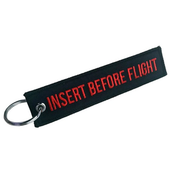 Insert Before Flight (Black&Red) Designed Key Chains