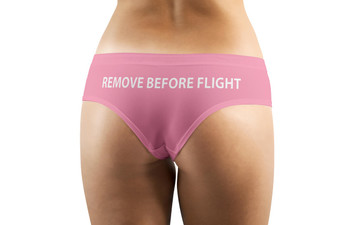 REMOVE BEFORE FLIGHT (Pink) Designed Women Panties & Shorts