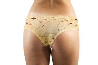 Vintage Travelling with Aircraft Designed Women Panties & Shorts