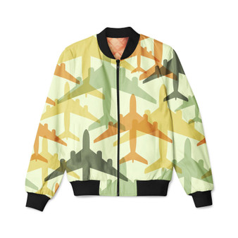 Seamless Colourful Airplanes Designed 3D Pilot Bomber Jackets