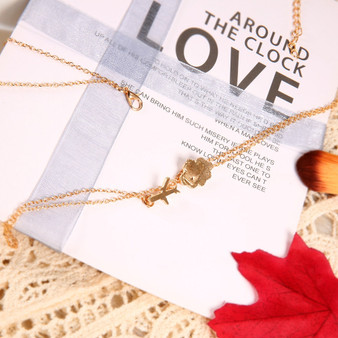 Airplane Shape & Cloud Designed Necklace