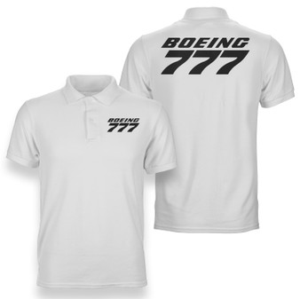 Boeing 777 & Text Designed Double Side Polo T-Shirts