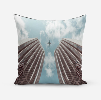 Airplane Flying over Big Buildings Printed iPhone Cases