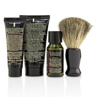 Starter Kit - Sandalwood: Pre Shave Oil + Shaving Cream + After Shave Balm + Brush + Bag - 4pcs + 1Bag