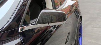 Gloss Carbon Fiber Mirror Cap Covers Tesla Model 3