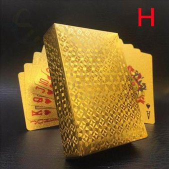 US dollars / Euro Style Waterproof Plastic Playing Cards Gold Foil