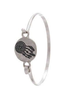 Dream catcher engraved cuff bracelet