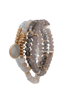 Semi precious stone stretch bracelet