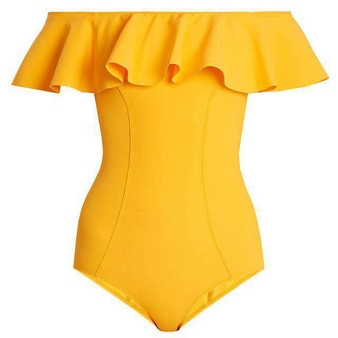 Liza Off Shoulder Ruffle One Piece Swimsuit