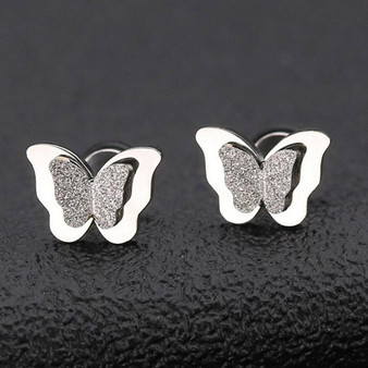 Stainless Steel Butterfly Earrings, Necklace and Jewelry Sets