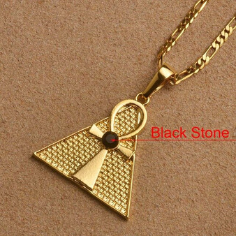 Egyptian Ankh & Pyramid Pendant Necklace