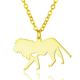 Stainless Steel Lion Pendant Necklace