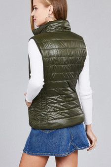 Ladies fashion plus size quilted padding vest