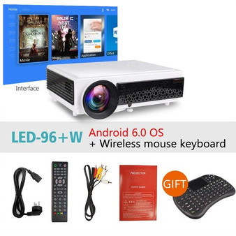 ThundeaL LED 96+ Projector Android 6.0 WiFi Optional Proyector Support Full HD 1080P 3D Home Theater Cinema LED96+ Video Beamer