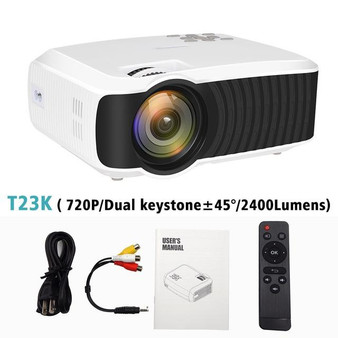 ThundeaL T23K Mini Projector 2400 Lumens 1280*720 Portable Video HD T4 Mini Beamer HDMI VGA Home Theater Optional T22 Projector