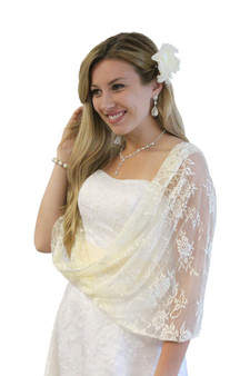 Lace Bridal Bolero Wedding Shawl Champagne