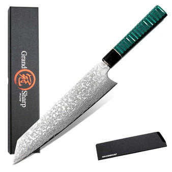 Grandsharp 8.2 Inch Damascus Chef Knife VG10 Japanese Damascus Steel Slicing Cooking Tools  Kiritsuke Kitchen Knives Premium