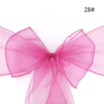 Organza Chair Sashes Tulle Wedding Chair Knot Cover Decoration Parties Chairs Bow Band Belt Ties for Banquet Event Celebration