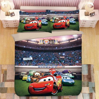 Disney Bedding Double Size Lightning McQueen Cars Bed Linens Set For Kids Bedroom Decor Queen Coverlets King Boy's Home Cartoon