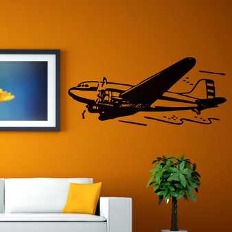 Amazing Old Airplane Designed Wall Sticker