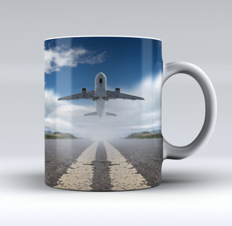 Taking Off Aircraft Printed Mugs