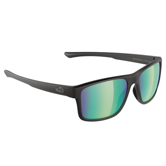 H2Optix Coronado Sunglasses Matt Black, Brown Green Flash Mirror Lens Cat. 3 - AR Coating [H2029]