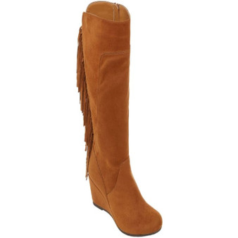 Women's Abilene Mid Calf Fringe Boots in Tan