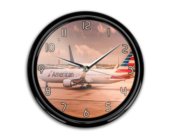 American Airlines Boeing 767 Printed Wall Clocks