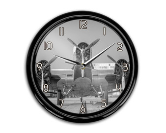 Face to Face to 3 Engine Old Airplane Printed Wall Clocks